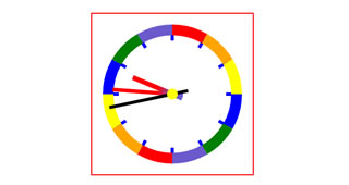 HTML5圆形的彩虹时钟特效代码