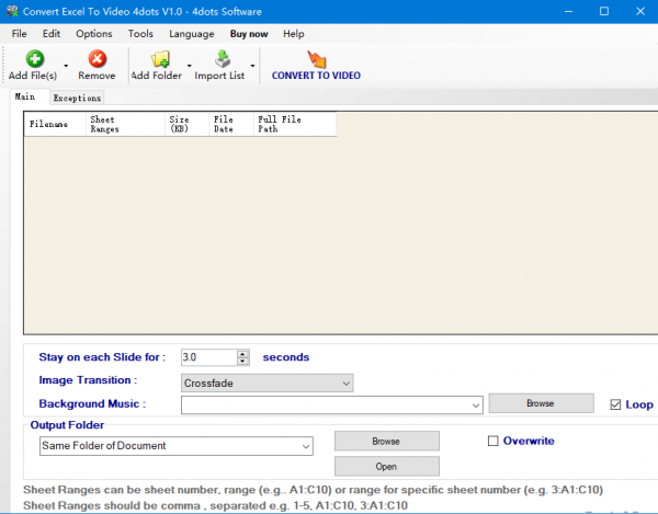 Convert Excel to Video 4dots(Excel转视频工具) v1.0 官方版