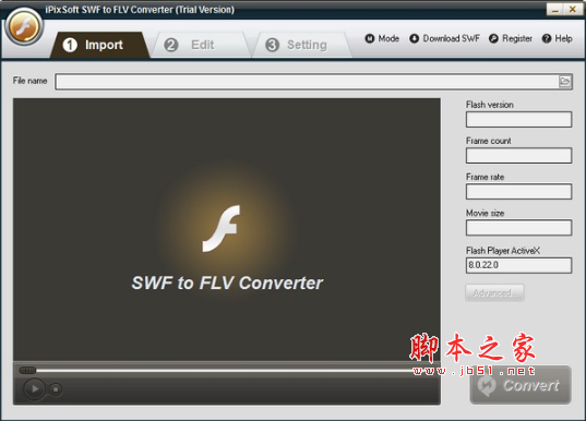 iPixSoft SWF to FLV Converter(SWF转FLV软件) v4.5.0 免费安装版