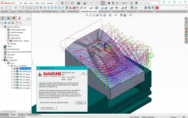 SolidCAM 2021 SP0-SP5 HF6 for SW2012-2023 中文免费激活版(附补丁+步骤)