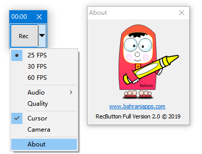 RecButton(小巧玲珑的录屏软件) v2.0 绿色免费版