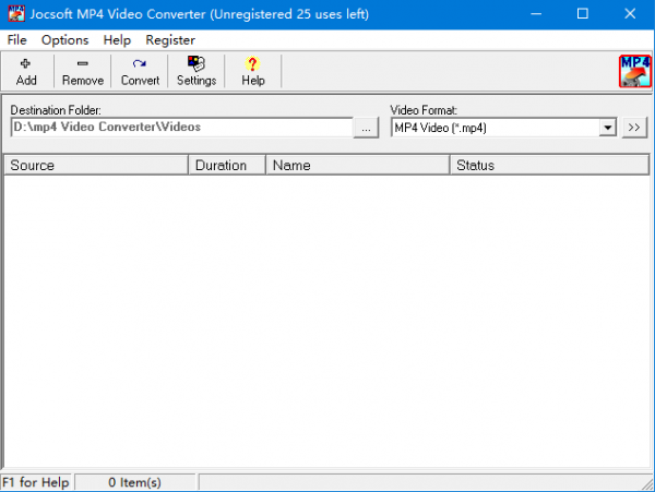 Jocsoft MP4 Video Converter(MP4转换工具) v1.2.5.1 官方版