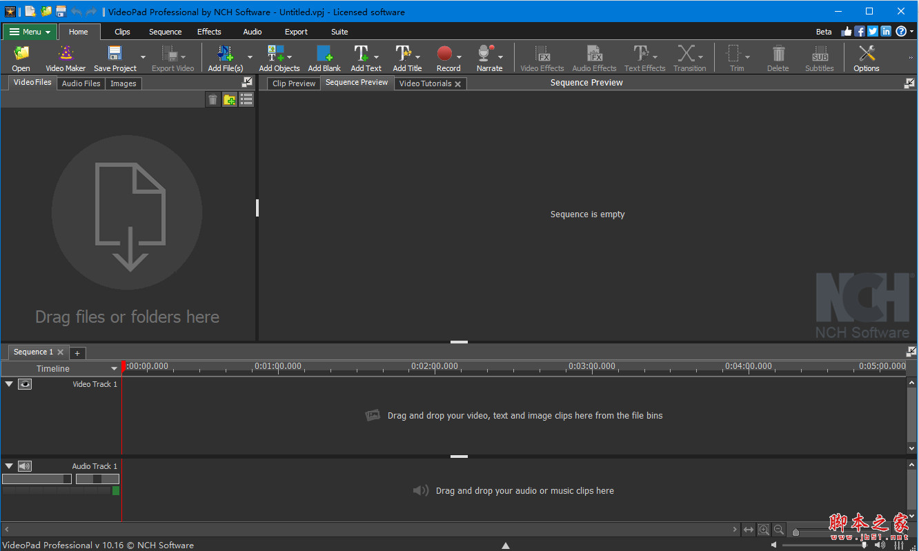 免费入门级视频编辑软件(VideoPad Video Editor) v13.03 免费安装版