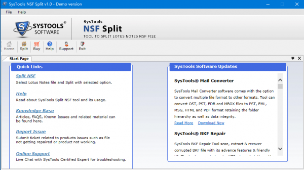 SysTools NSF Split(NSF文件分割软件) v1.0 官方版