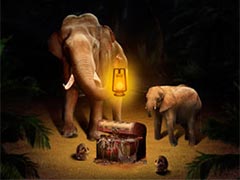 教你用PS合成大象在山洞中寻找宝藏的神秘场景的教程