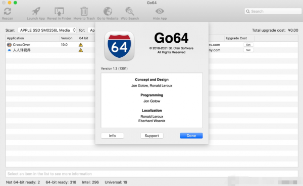 Go64 v1.3 for Mac(x86/x86_64/arm64应用架构检测) 苹果电脑版