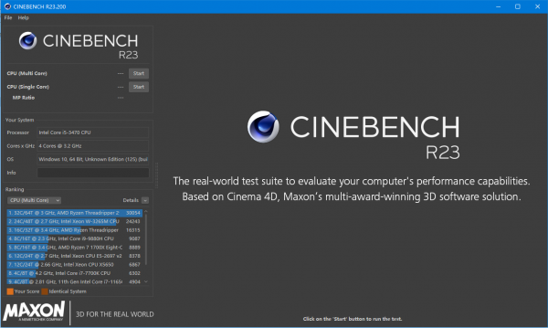 Maxon Cinebench(计算机硬件评估测试套件) R23.200 绿色免激活版