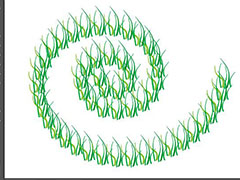 AI螺旋线上怎么添加小草? ai小草螺旋线排列的技巧