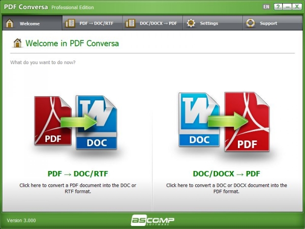 PDF转Word免费软件 PDF Conversa Pro v3.004 英文免费版 附安装教程