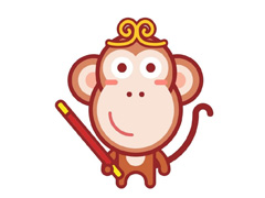 AI绘制小猴子扁平插画教程