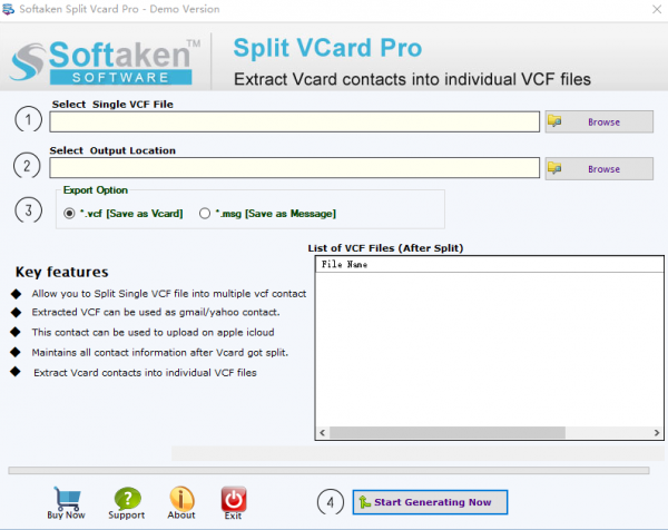 Softaken Split Vcard Pro(文件分割工具) v1.0 官方版