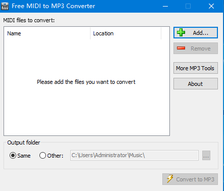 Free MIDI to MP3 Converter(音频格式转换) v1.0 官方绿色版