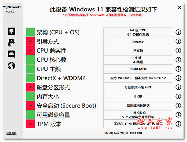 WhyNotWin11(Win11配置检测工具) v2.5.0.5 官方中文绿色版
