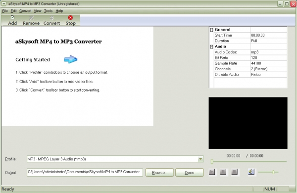 aSkysoft MP4 to MP3 Converter(视频转音频) v1.0 官方安装版