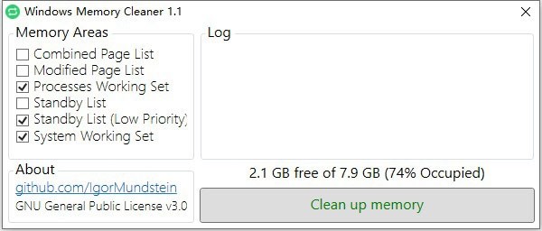 Windows Memory Cleaner(内存清理工具) v2.5.0 绿色免费版