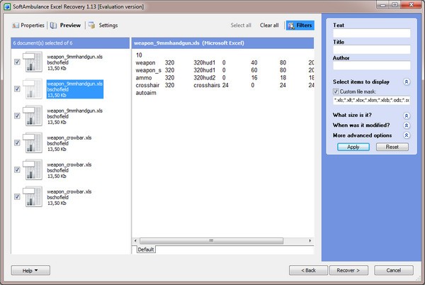SoftAmbulance Excel Recovery(Excel恢复工具) v1.13 官方安装版