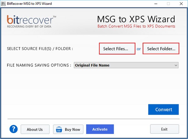 BitRecover MSG to XPS Wizard(MSG到XPS迁移工具) v4.0 官方安装版
