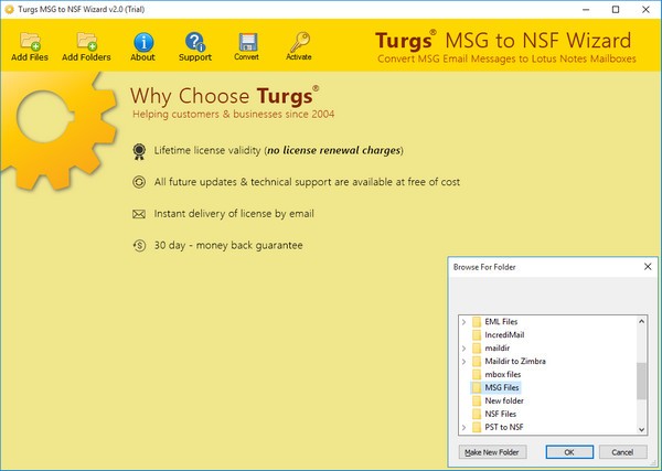 Turgs MSG to NSF Wizard(MSG转NSF转换工具) v2.1.0 官方安装版