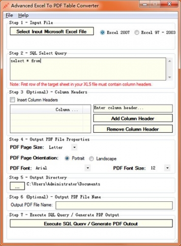 Advanced Excel To PDF Table Converter(文件转换) v1.7 官方安装版