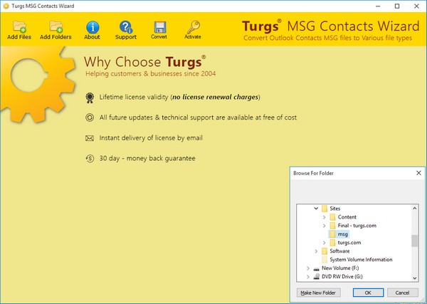 Turgs MSG Contacts Wizard(MSG文件转换工具) v3.1.0 官方安装版