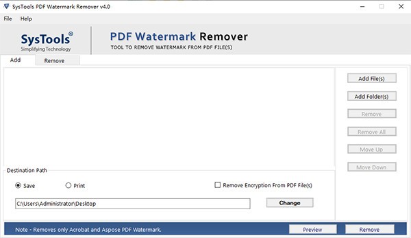 SysTools PDF Watermark Remover(PDF水印处理软件) v5.0 官方安装版