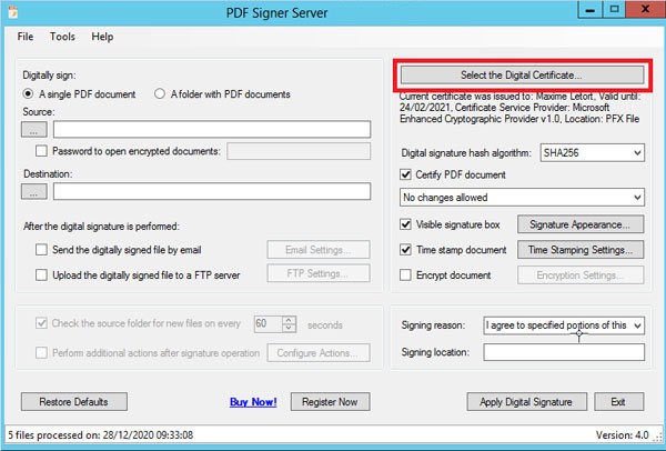 PDF Signer Server(数据签名软件) v4.0 官方安装版