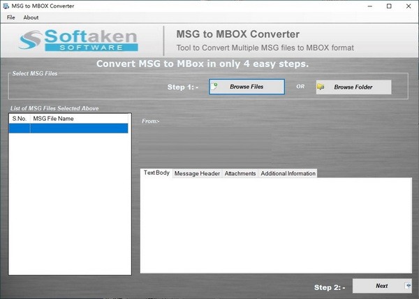Softaken MSG to MBOX Converter(邮件格式转换器) v1.0 官方安装版
