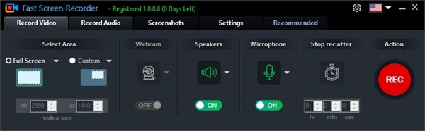 Fast Screen Recorder(屏幕录制软件) v1.0.0.47 官方安装版