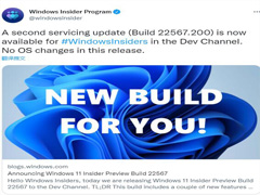 微软 Win11 Dev 预览版 22567.200 (KB5012432) 发布，家庭版无法