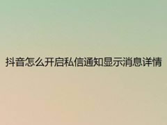 抖音私信通知显示内容怎么设置?抖音开启私信通知显示消息详情的