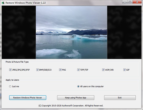 Restore Windows Photo Viewer(照片查看软件) v1.22 免费安装版