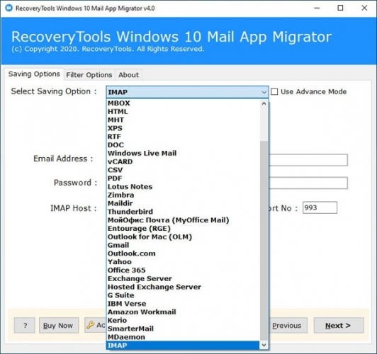 RecoveryTools Windows 10 Mail App Migrator(邮件转换软件) v4.0 官方安装版