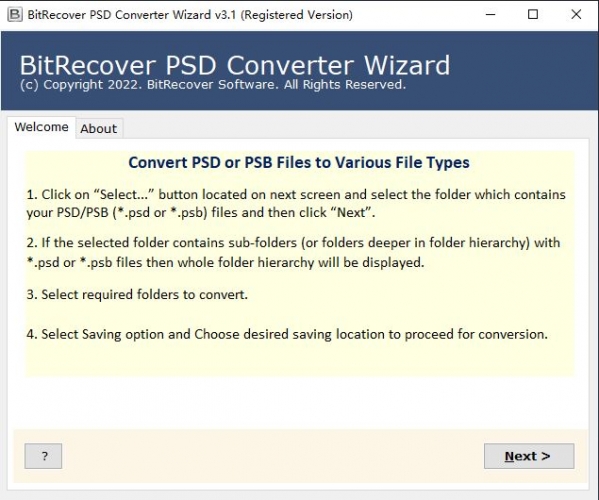 PSD格式转换器BitRecover PSD Converter Wizard v3.1 安装破解版 附激活教程