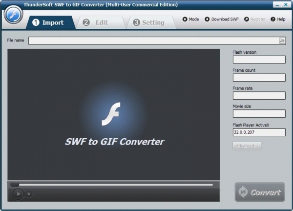 SWF转换GIF软件ThunderSoft SWF to GIF Converter破解补丁 v4.9.0 附激活教程