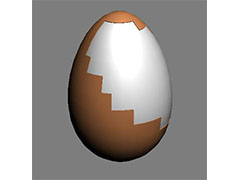 3dmax怎么做鸡蛋? 3DMAX建模剥开一半鸡蛋模型的技巧