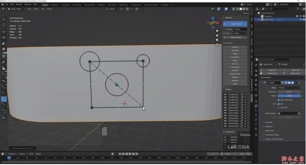 Blender免费精准CAD草绘建模插件CAD Sketcher 0.25.0 最新官方版