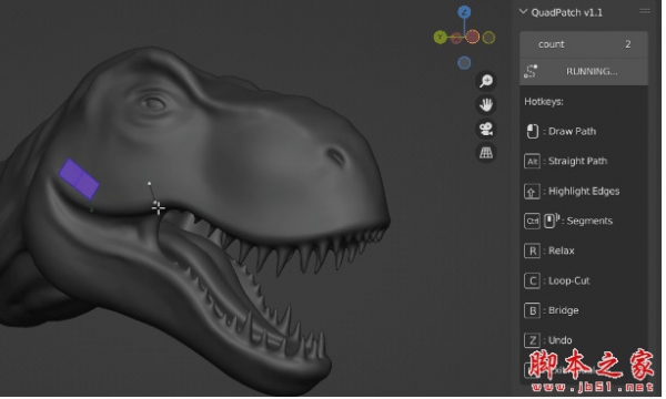 Blender四边形曲面生成重拓扑插件Quadpatch V1.1.1 Retopology Tool For 3.0 免费版