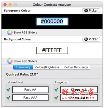 Colour Contrast Analyser(色彩对比分析和取色工具) for Mac V3.2.0 苹果电脑版