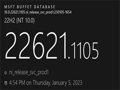 Win11 正式版 Build 22621.1105一月累积更新补丁KB5022303发布(