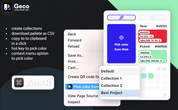 颜色选择器 - Geco v1.0.3 浏览器扩展插件