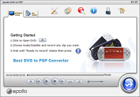 Apollo DVD to PSP(DVD转PSP工具) v6.1.1.0 免费安装版