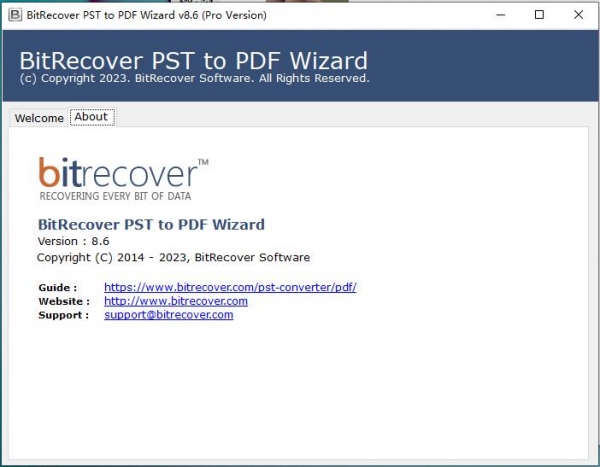PST转PDF转换器 BitRecover PST to PDF Wizard v8.6 注册表破解版