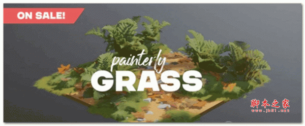 Blender卡通风格植物草地模型资产预设CGC Painterly Grass Asset Library V1.0 免费版