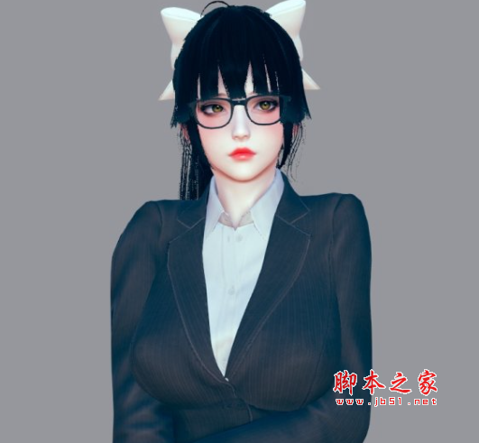 AI少女知性气质黑发眼镜娘MOD(马尾辫) 免费版