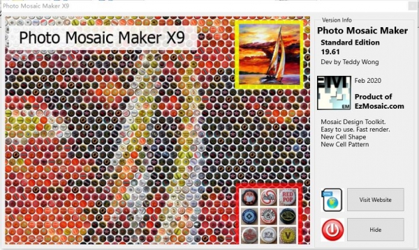 Photo Mosaic Maker X9 Standard Edition(图片马赛克拼接设计) v19.61 中文免费版