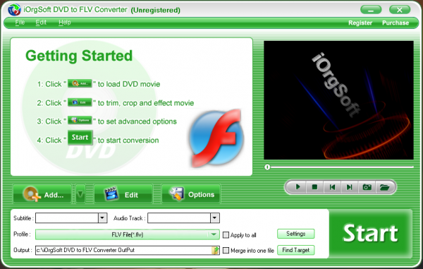 iOrgSoft DVD to FLV Converter(视频转换工具) v3.3.8 官方安装版