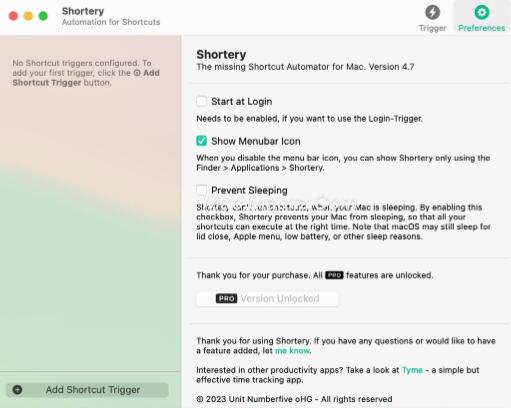 Mac快捷指令工具 Shortery for Mac v5.0 苹果电脑版