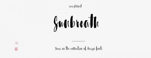 Sunbreath英文笔刷字体