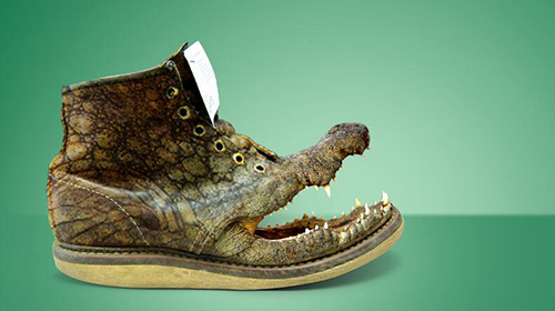 用PS合成长着鳄鱼嘴巴的鞋子