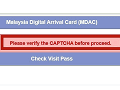 马来西亚入境卡 Please verify the CAPTCHA before proceed解决